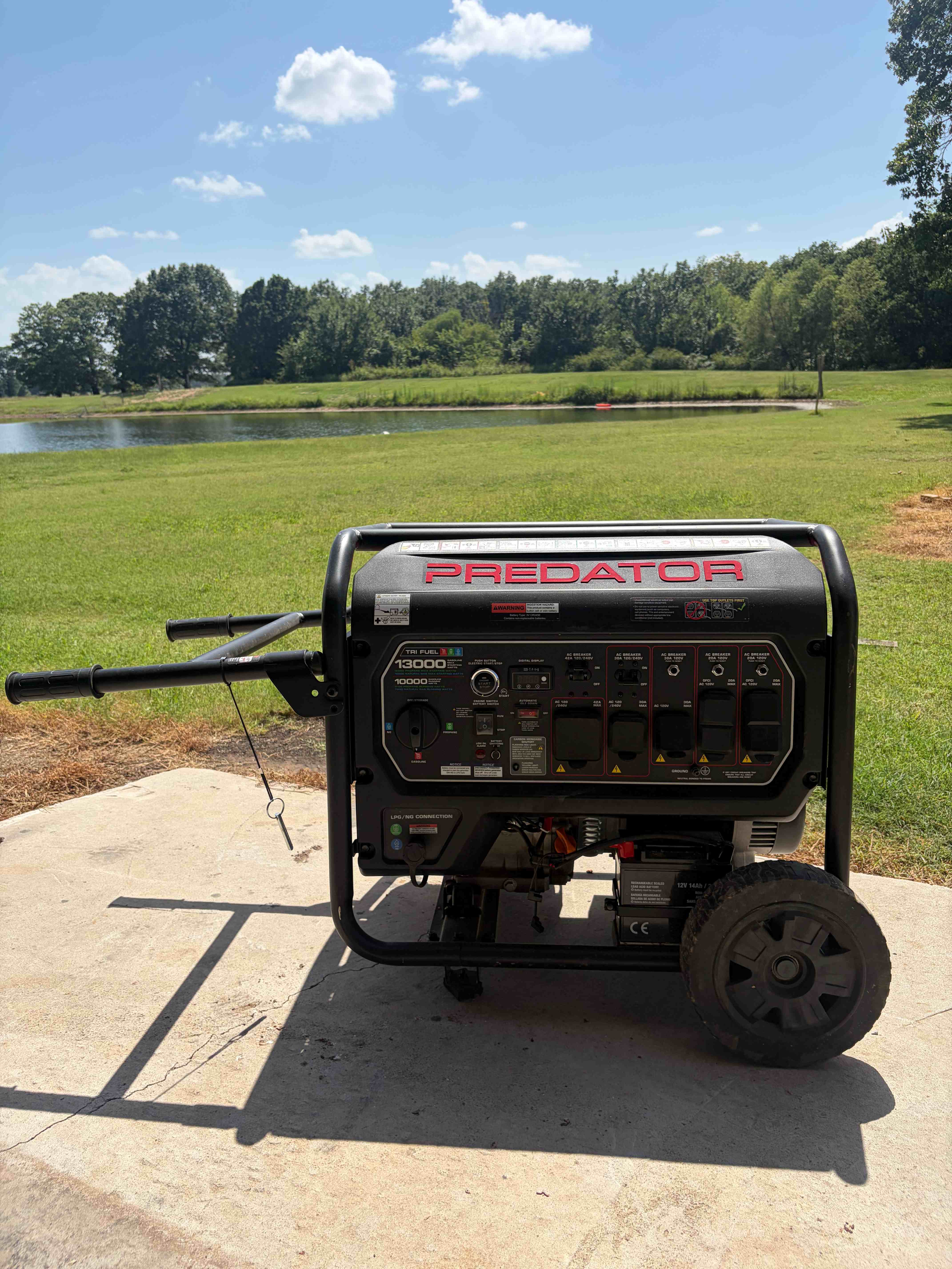 Predator 13,000 Generator - Professional rental equipment showing specifications and features. Image 1 of 3