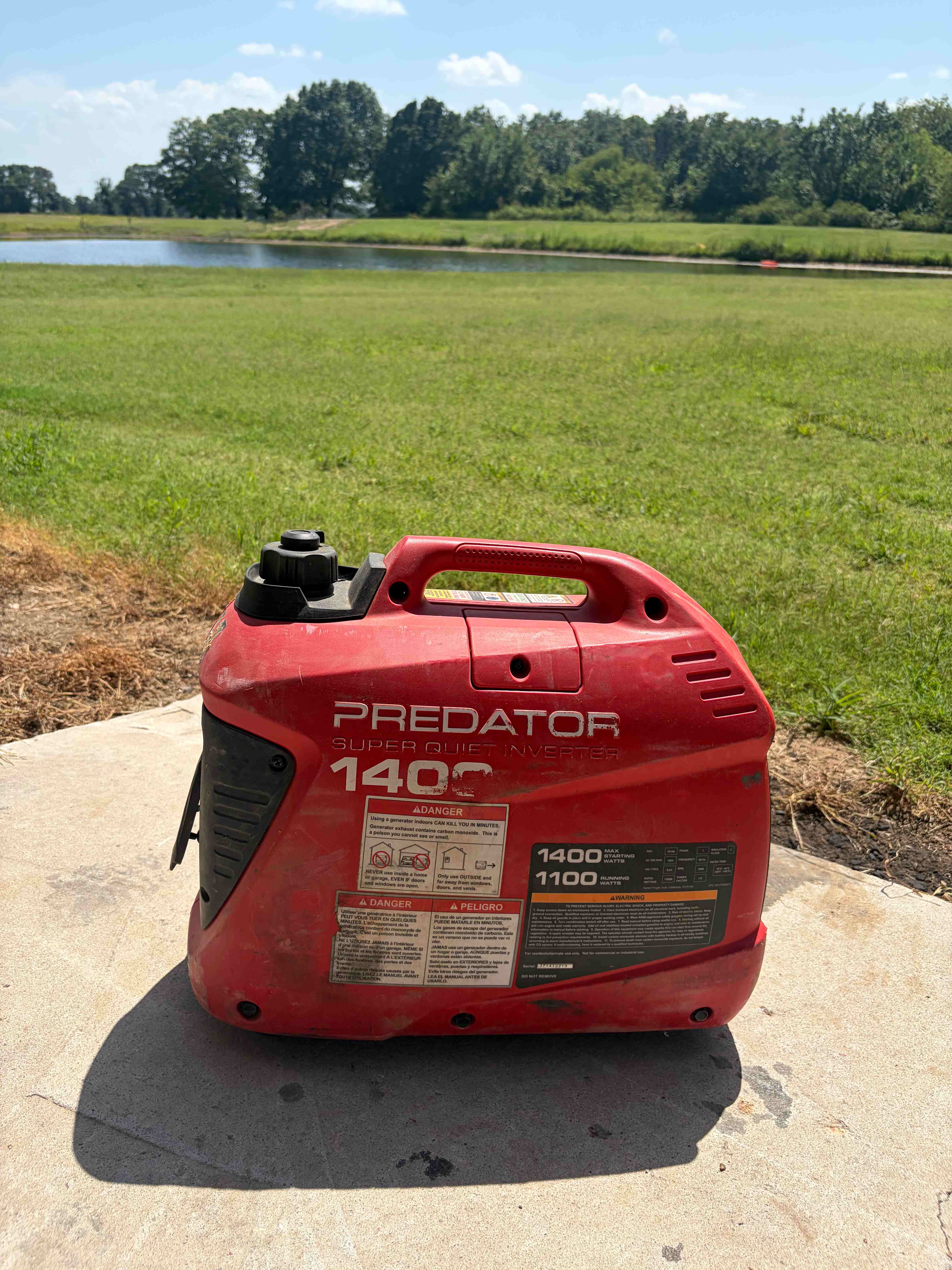 Predator 1400 Generator - Professional rental equipment showing specifications and features. Image 1 of 2